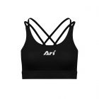 ARI WOMEN'S DASHING RUNNING SPORT BRA - BLACK/SILVER/BLACK